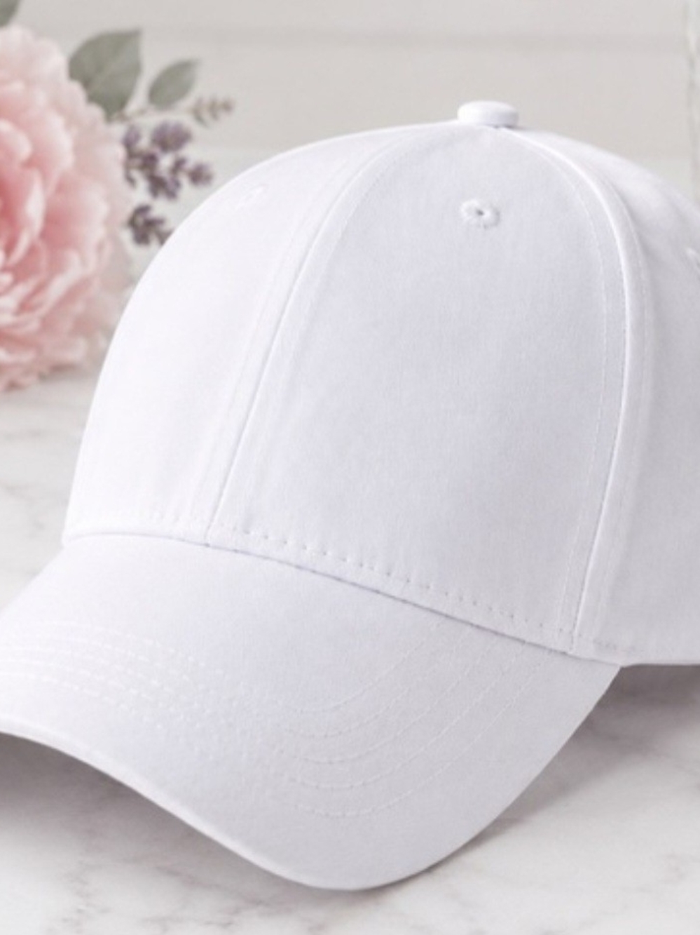 Crafters Collection White Baseball Cap with Elastic Back NWT